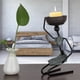 thumbnail image 4 of Candelabro de hierro hecho a mano con forma de mujer, decoración clásica para el hogar (negro), inspiración africana, 4 of 7