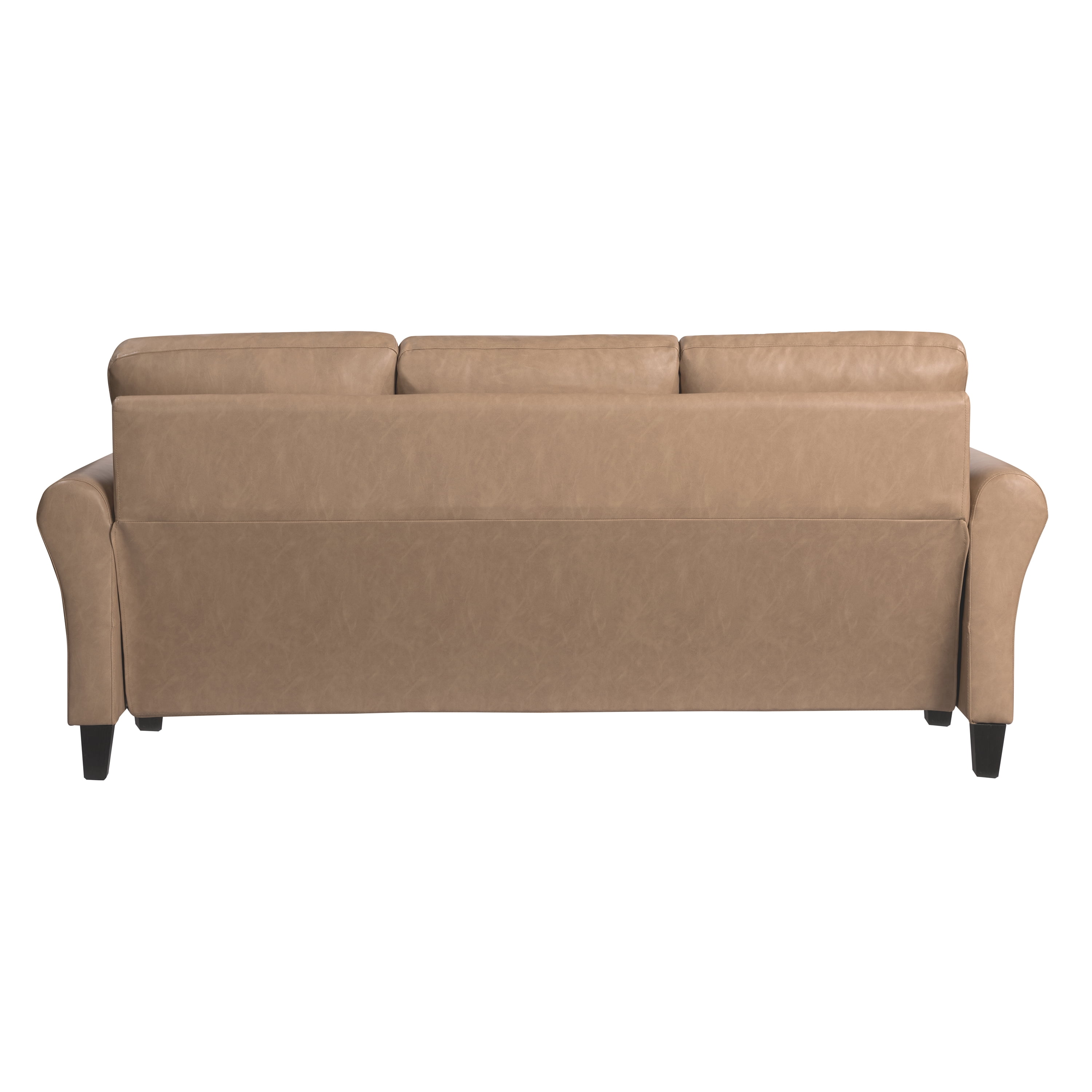 Lifestyle Solutions Alexa Sofa with Rolled Arms, Brown Fabric