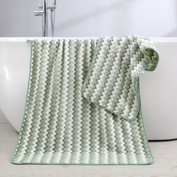 2 Pcs Bath Towels Set For Bathroom Thick Soft Absorbent Towel Set Of 2 Household Wash Face Gift Towel