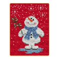 thumbnail image 1 of 52*38cm Acrylic Fabric Christmas Latch Hook Rug Canvas DIY Rug Making Carpet Red Snowman, 1 of 8