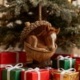 thumbnail image 3 of Adornos de animales del bosque con bellotas, adornos navideños con piñas y animales, adornos colgantes de criaturas del bosque en acrílico 2D para amantes de la naturaleza, 3 of 7
