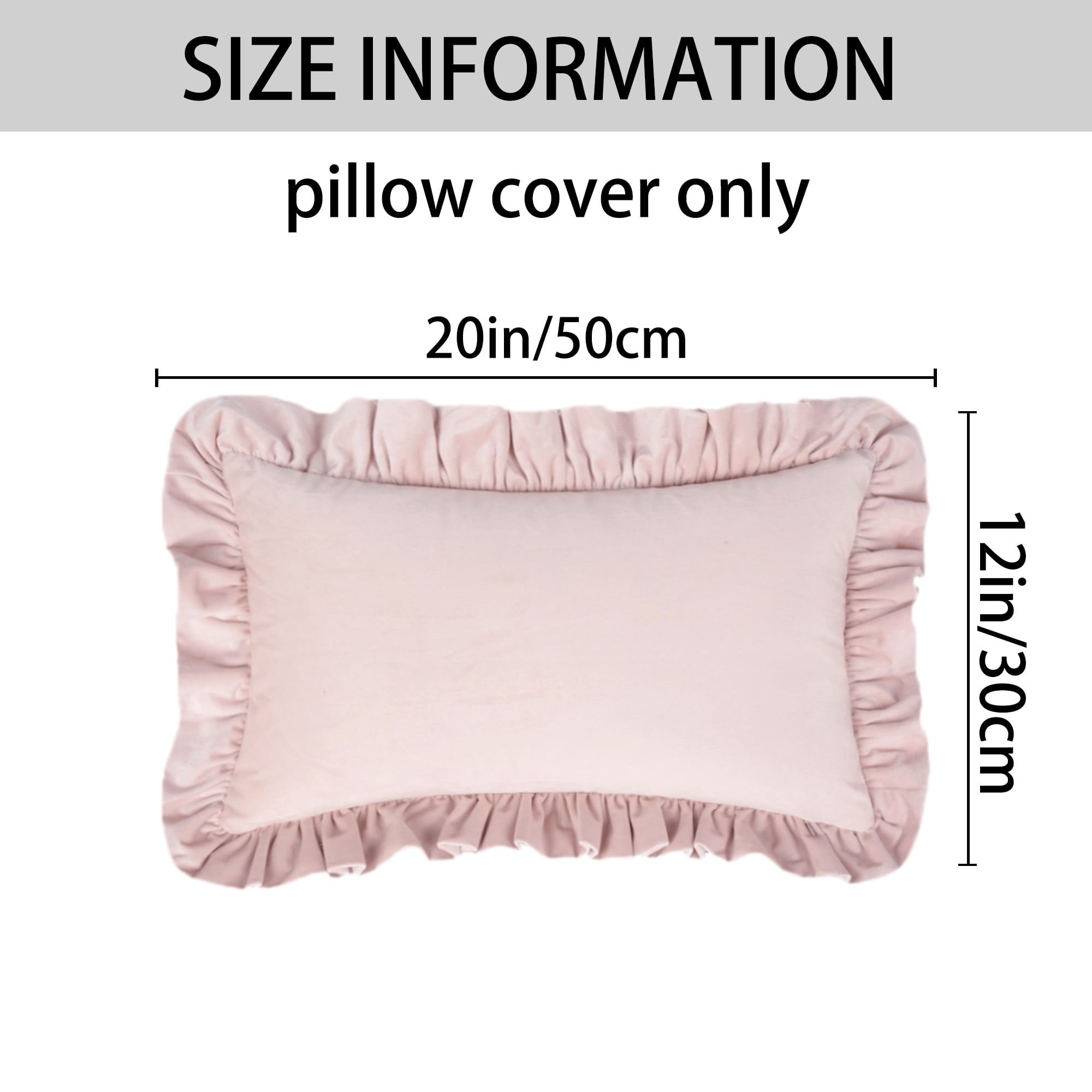 Unique Bargains 2 Pcs Scalloped Square Throw Pillow Covers Pink 12" x 20"/18" x 18"