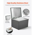 thumbnail image 4 of KFFKFF Drop in Ice Chest, 28"L x 20"W x 17"H Stainless Steel Drop in Cooler, 113.7 Quart Commercial Ice Bin with Flip Lid for Outdoor Kitchen Patio Bar, Drain-pipe Set Included, for Cold Wine Beer, 4 of 9
