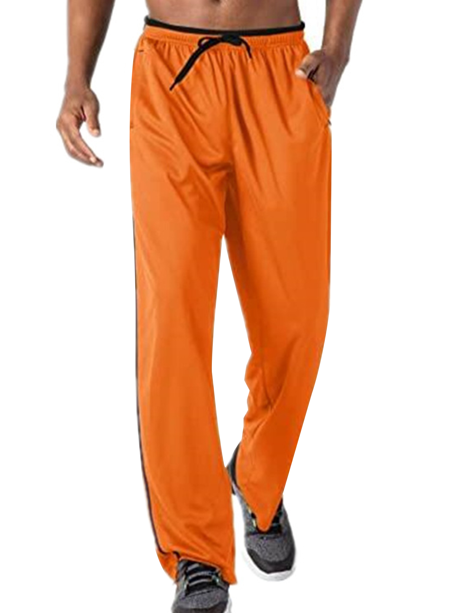 Niuer Men Jogger Track Pants Exercise Workout Pants Loose Fit Drawstring Sweatpants with Zipper