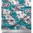 thumbnail image 1 of Soimoi polyester Crepe Fabric Leaves & Flower Floral Print Sewing Fabric Yard 42 Inch Wide, 1 of 3