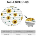 thumbnail image 3 of 44in Round Tablecloth with Elastic Edge, Waterproof Fitted Table Cover for 36-44" Tables, Floral Theme Polyester Reusable Table Cloths Wipe Clean for Picnic, Dining, Outdoor Use and Party Decor, 3 of 7