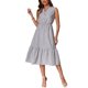 thumbnail image 2 of INSPIRE CHIC Vestido de Camisa Midi Sin Mangas con Botones y Pliegues de Rayas para Mujeres Verano Talla XS Negro, 2 of 5