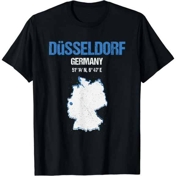 Dusseldorf Germany City, Coordinates T-Shirt mens t hirt men，black，women，misfits，journey ，boys