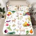 thumbnail image 1 of Rustic Farmhouse Bedding Set For Kids Boys Girls,Rabbit Sheep Animal Fitted Sheet Twin Size,Vegetables Fruits Food Bed Sheets Country Farm Style Bed Cover(No Top Sheet), 1 of 5