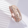 thumbnail image 2 of Boho Wrap Bracelets Leather Cuff Bangle Gold Beaded Bracelets for Women Stackable Infinity Bracelets Jewelry with Magnetic Clasp, 2 of 6