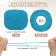 thumbnail image 2 of 164 Yards Size 3 Dark Sea Blue Cotton Crochet Thread Lace Weight Yarn Tatting Thread for Crocheting Knitting Embroidery Sewing, 2 of 7
