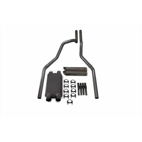 00-06 Chevy GMC 2500 2.5" Dual Truck Exhaust Dual inlet 2 Chamber Slash Tips