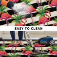 thumbnail image 5 of Pink Flamingo Outdoor Rug for Patio/Deck/Porch, Non-Slip Large Area Rug 3 x 5 Ft, Palm Leaf Black Striped Tropical Plant Indoor Outdoor Rugs Washable Area Rugs, Reversible Camping Rug Carpet Runner, 5 of 8