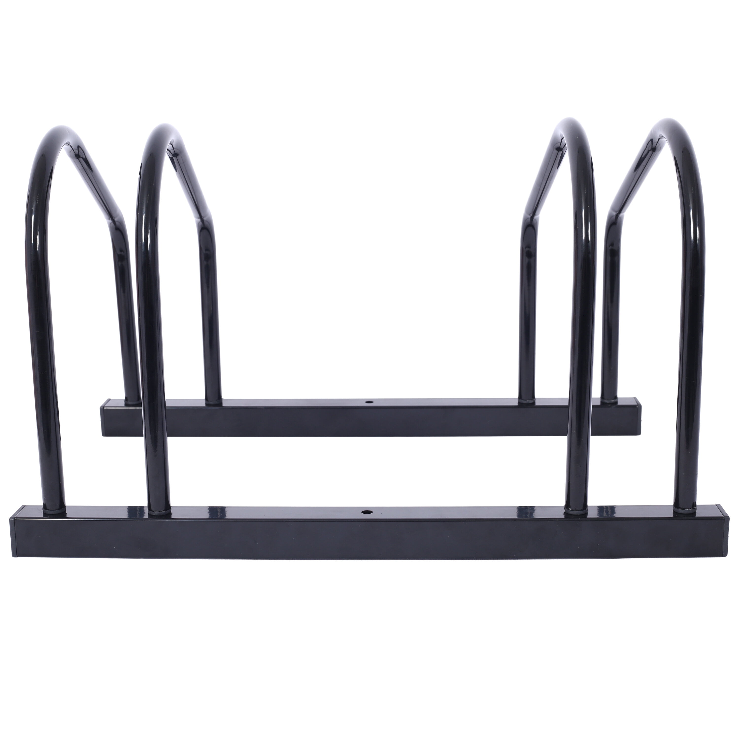 , 2 Bikes Floor Bike Stand, Bike Parking Rack Garage Bike Storage Stand Indoor/Outdoor 22-28" Wheel Stand, Max. Tire Width 2.15",black painted, Black ,Steel ,