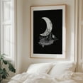 thumbnail image 5 of Moon Ship - Digital Art Surrealism Moon Boat Stars Fantasy Astronomy Nautical Oak Framed Wall Art Print 8 x 10 inches, 5 of 12