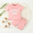 thumbnail image 2 of Futezty Toddler Kids Boys Summer Short Sleeve Letter T Shirts Tops Shorts Outfits Clothes Set New Born Clothes for Twins Outfits, 2 of 5