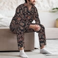 thumbnail image 7 of Sikiie Retro Floral Mens Pajama Set, Soft Warm Long Sleeve Sleepwear, Cozy Button-Down Pjs for Men-Small, 7 of 7