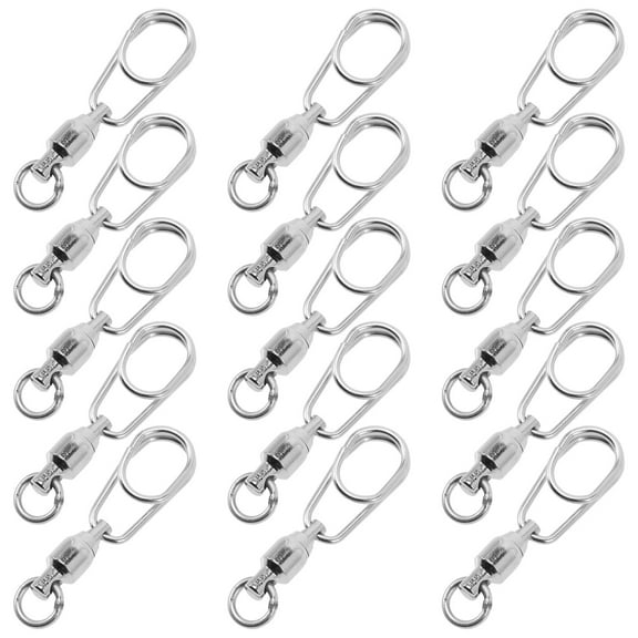 GAXIRE 30Pcs Fishing Swivels Clips Stainless Steel Tackle Accessories for Freshwater and Fishing