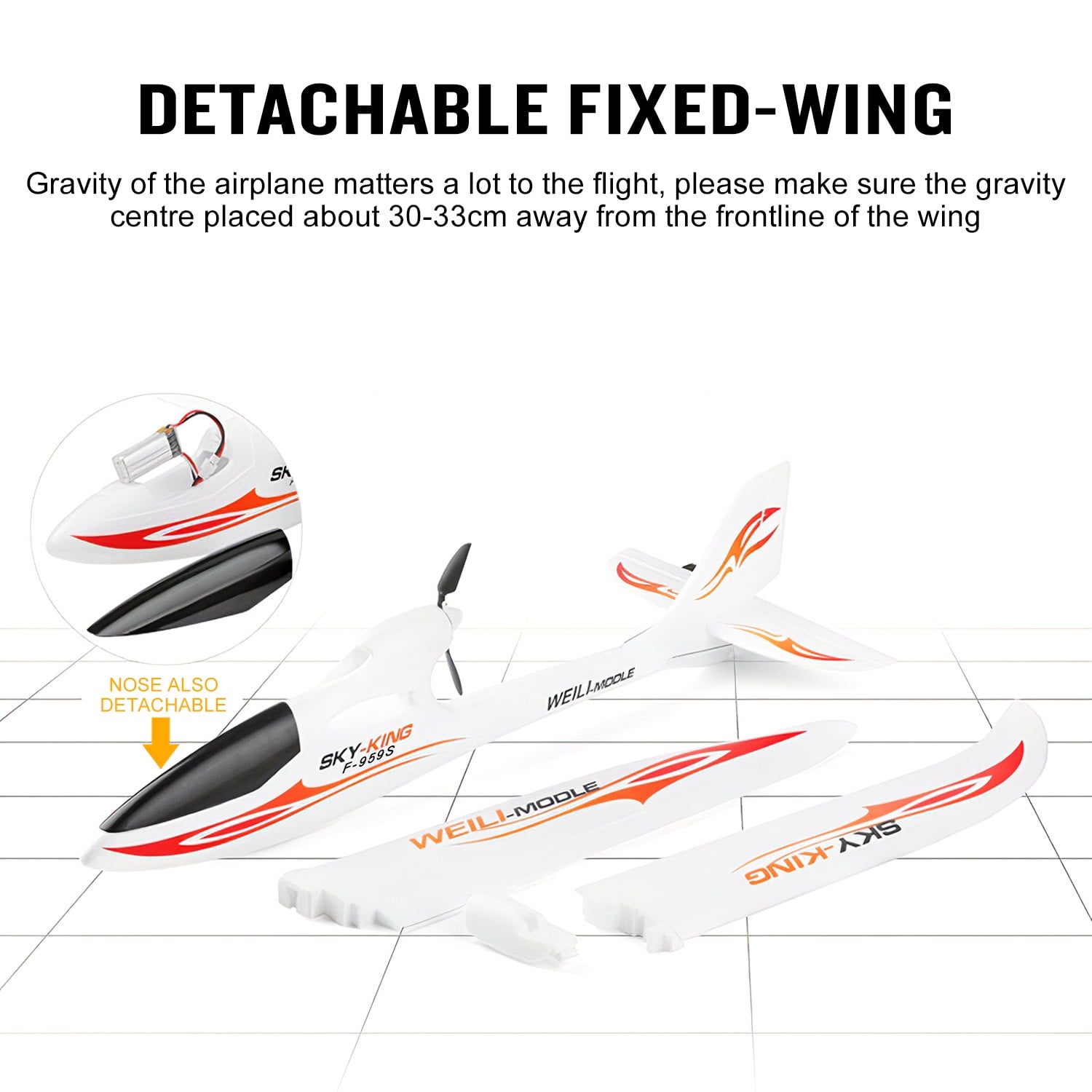 Buy WLtoys F959S RC Airplane Fixedwing SKYKing 2.4G 3CH 6 Gyro