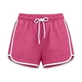 thumbnail image 6 of KIHOUT Women's Dolphin Hem Athletic Shorts Elastic Drawstring Waist Contrast Trim Side Pockets Casual Workout Shorts, 6 of 6