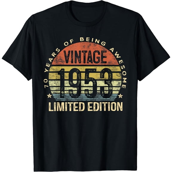 Vintage 1953 Limited Edition 70 Year Old Gifts 70th Birthday T-Shirt for Women Black Small