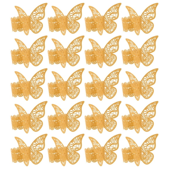 Masteelf 50pcs Napkin Rings Butterfly Napkin Ring Holders Golden Decorative Serviette Buckles Paper Napkin Buckle For Dinner Parties Weddings Home Gatherings