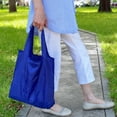 thumbnail image 7 of Wrapables Large & Small Foldable Tote Nylon Reusable Grocery Bags, Set of 2, Blue, 7 of 7