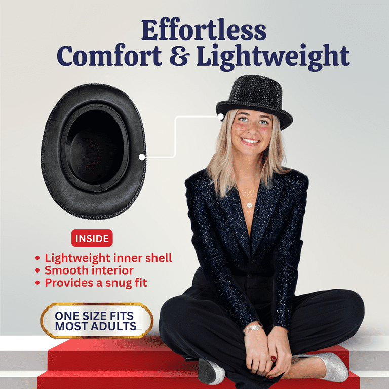 Dress-Up-America Rhinestone Top Hat for Men and Women (Black  display picture 1