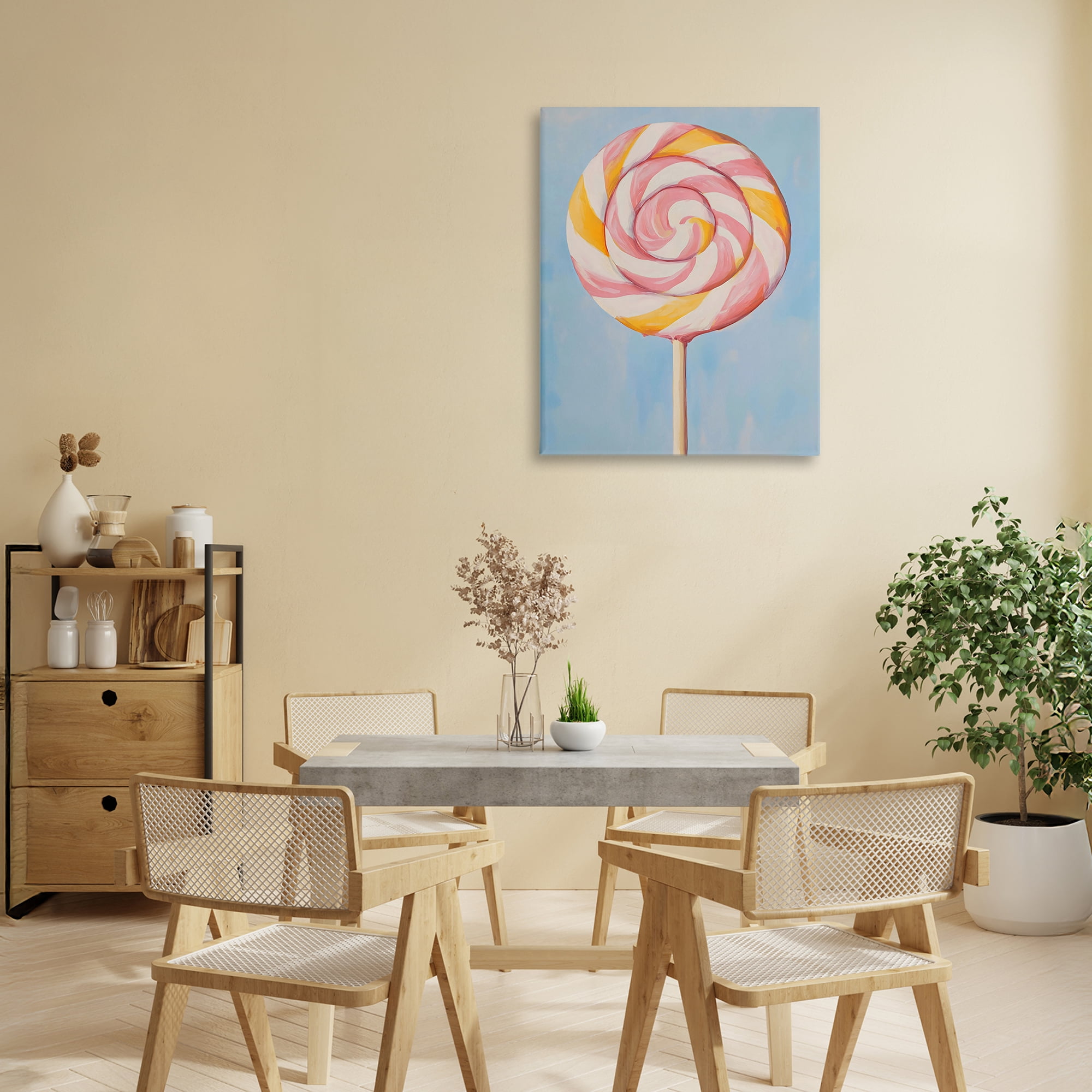 Stupell Industries Lollipop with Pink & Orange Swirl Canvas Wall Art, design by The Prints Vibe