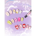 thumbnail image 4 of Press on Nails EBANKU Kids, 78 unidades, flor de cubierta completa con pegamento, 4 of 7