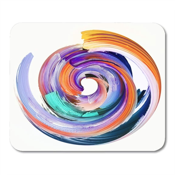 SIDONKU 3D Render Abstract Round Brush Strokes Paint Splash Colorful Splatter Mousepad Mouse Pad Mouse Mat 9x10 inch