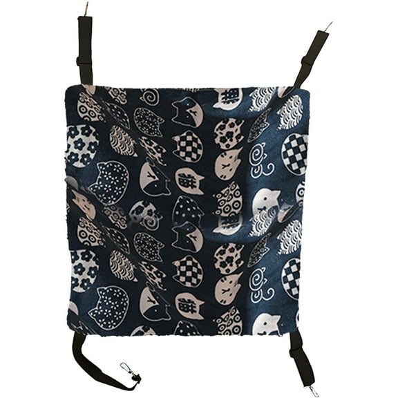 OAVQHLG3B Cat Hammock for Cage Hanging Reversible ,Pet Hammock Bed Adjustable,Soft Sleeping Hammock for Cats,Ferret,Puppy,Rabbits,Small Animals