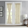thumbnail image 2 of WARM HOME DESIGNS Beige Set of 2 Printed Velvet French Door Curtains 50 x 72 with 2 Tie-Backs. IFD Beige 50x72, 2 of 4