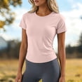 thumbnail image 5 of Womens Work T Shirts Tops Lightweight Breathable Yoga Slim Fit Athletic Short Sleeve Running Going Out Shirts, 5 of 7