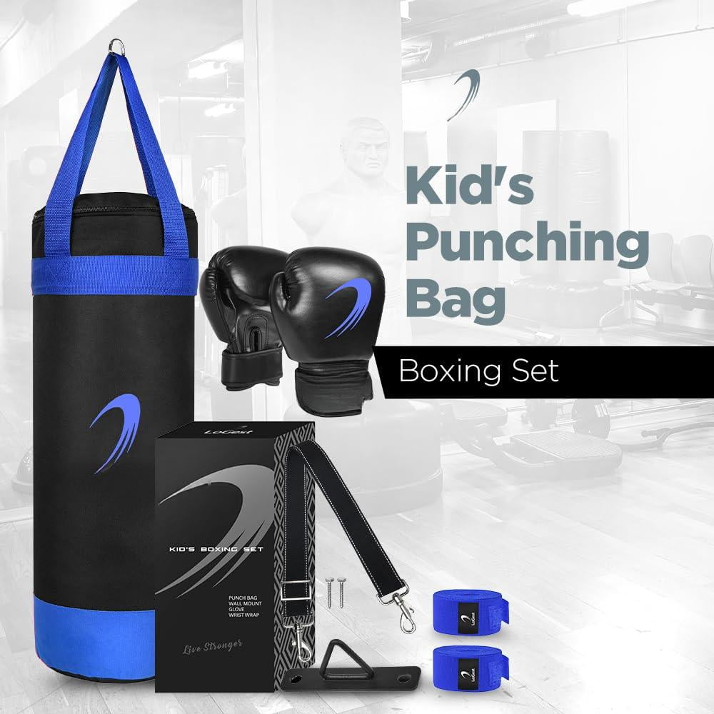 Punching Bag For Boxing Set - Suitable Bags 3-8 Years Of Gloves & Hand Wraps Included Mma Kickboxing Muay Thai Karate