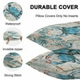 thumbnail image 6 of Outdoor Waterproof Pillow Covers Pack of 2, Vintage Crab Ocean Coral Anchor Shell Wood Grain Decorative Throw Pillowcases Cushion Covers for Garden Patio Tent Sofa Couch, 20x20 inch, 6 of 8