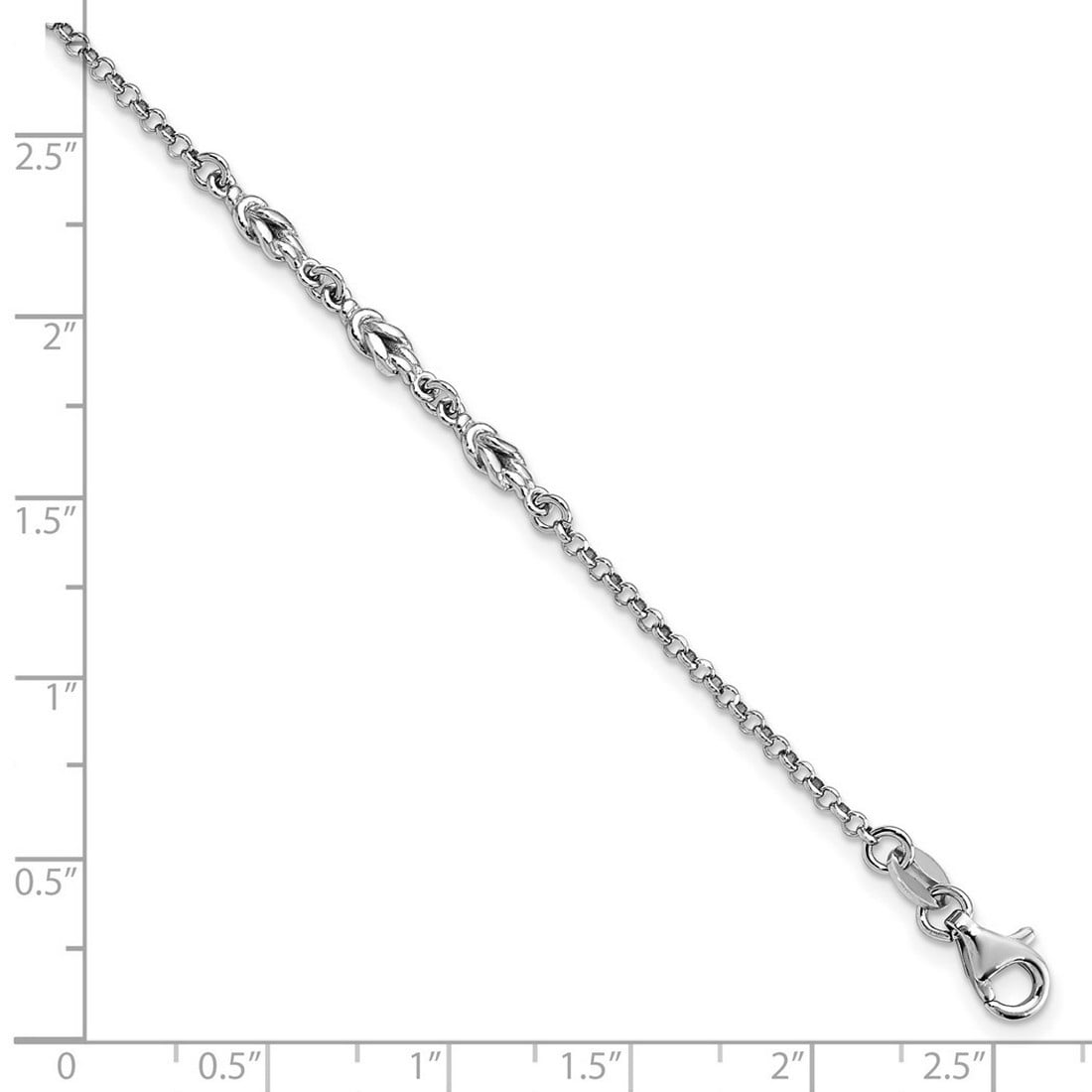 3.11mm 925 Sterling Silver Rhodium Plated With 1inch Extension Anklet 9 Inch Anklet for Women