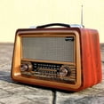 thumbnail image 4 of Radio Portátil, Radio Vintage Bluetooth FM/AM/(MW)/SW, Design en Bois Classique Retro Radio Bluetooth, Poste Radio Vintage Prize en Charge de la Carte TF/AUX/USB/Haut-Parleur 5W, 4 of 5