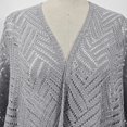 thumbnail image 5 of MSJUHEG Crochet Kimono 3/4 Sleeve Batwing Summer Shrug Women's Shrug Sweaters Crochet Tops Crochet Knit Light Weight Cardigan Tie Front Tops Boho Sweater Gray One Size, 5 of 9