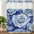thumbnail image 3 of Spring Rose Flower No Hook Shower Curtain Waterproof,Bathroom Curtains with Snap in Liners and See Through Top Window,Nature Aesthetics Botanical Blossom Hotel Style Bathtub Curtains Shower 72"Wx72"L, 3 of 8