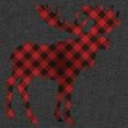 thumbnail image 2 of Boy's Lost Gods Christmas Plaid Moose  Graphic Tee Charcoal Heather Large, 2 of 5