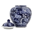 thumbnail image 5 of Dark Blue Ceramic Chinoiserie Ginger Jar 10", 5 of 5