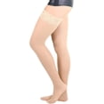 thumbnail image 5 of ToBeInStyle Women's Sheer Nylon Thigh High With Seamless Lace Top, 5 of 6