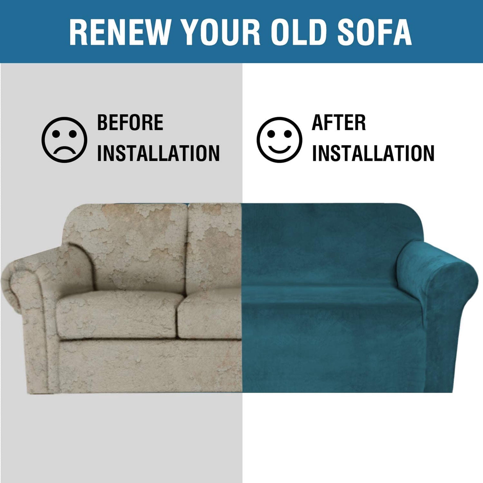 Stretch Velvet Sofa Slipcover,Non Slip Sofa Cover Washable Couch Cover