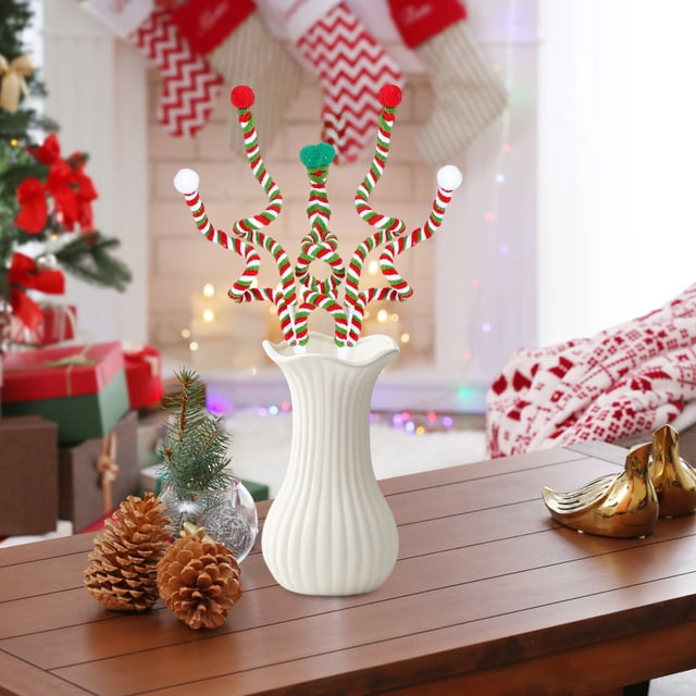 Oefntac Décorations de Noël Boutures de Noël Décorations Vertes et Rouges Accessoires de Décoration d'Arbre de Noël