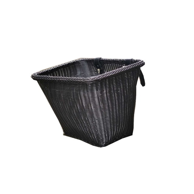 Soidarity Cesta delantera de mimbre para bicicleta, exquisito manillar de ratán, contenedor desmontable con correas de cuero, decoraciones para Ciclismo