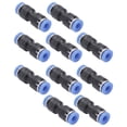 thumbnail image 1 of Conectores de aire rectos de 4 mm / 5/32" para manguera de aire, 10 piezas en tonos azul, negro y plateado, 1 of 1