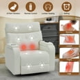thumbnail image 6 of Aemeios Power Swivel Rocker Recliner Chair with Massage and Heat for Living Room, White, 6 of 11