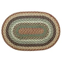Home Indoor Decorative Jute C-413 Buttermilk, Cranberry Oval Braided Rug 3'x5'