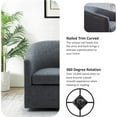 thumbnail image 4 of Locus Bono Swivel Accent Chair, Round Barrel Chair for Office, Adult Chair, Linen, Color Grey, 4 of 5